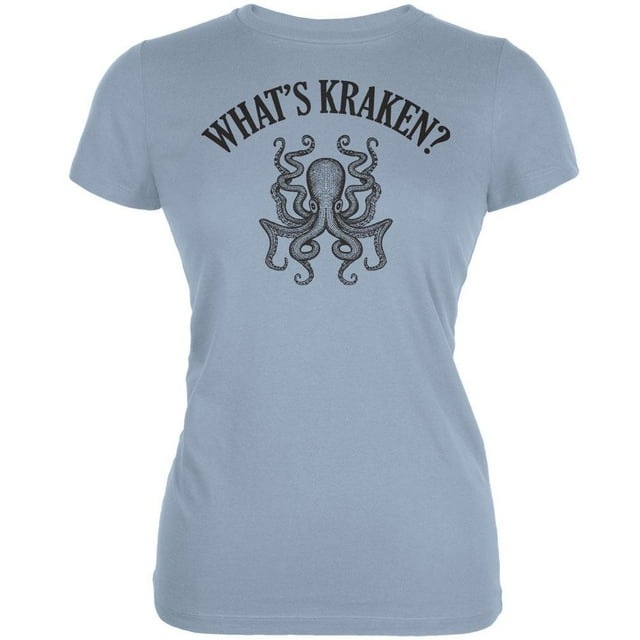 What's Kraken? Light Blue Juniors Soft T-Shirt - X-Large