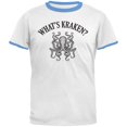 thumbnail image 1 of What's Kraken? Mens Ringer T Shirt White/Carolina Blue 2XL, 1 of 1