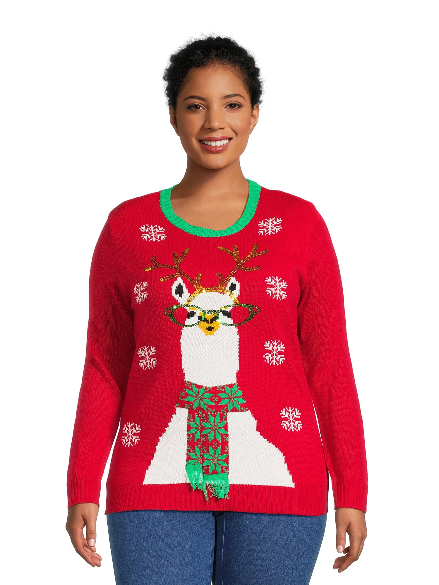 Christmas Tree Reindeer Sweater Macy's Ladies Christmas Sweaters