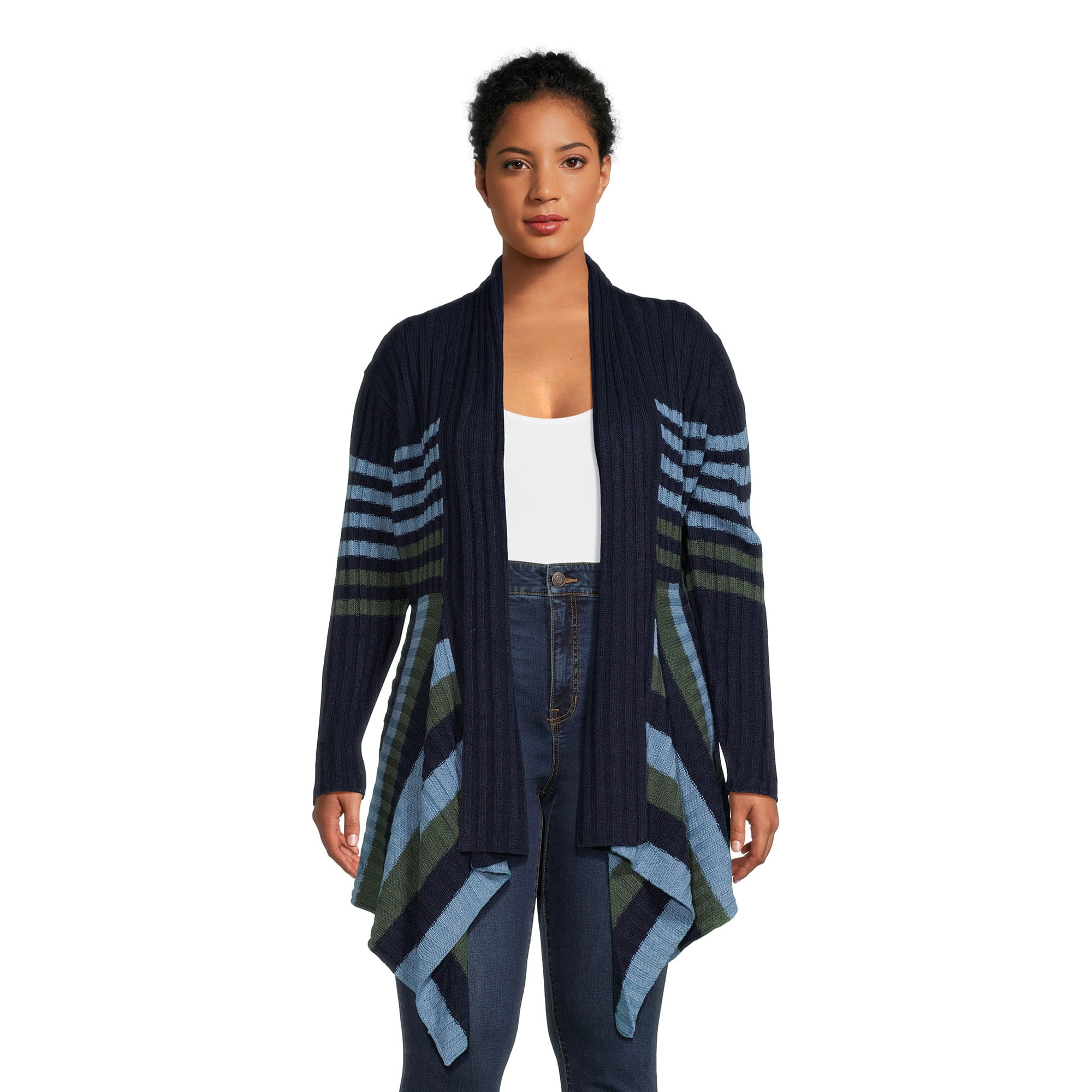What's Next Women's Plus Size Ribbed Flyaway Cardigan - Walmart.com