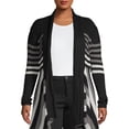 thumbnail image 1 of What's Next Women's and Women's Plus Striped Flyaway Cardigan Sweater, Midweight, Sizes XS-4X, 1 of 5