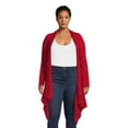 thumbnail image 1 of What's Next Women's and Women's Plus Striped Flyaway Cardigan Sweater, Midweight, Sizes XS-4X, 1 of 5