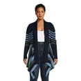 thumbnail image 1 of What's Next Women's and Women's Plus Striped Flyaway Cardigan Sweater, Midweight, Sizes XS-4X, 1 of 7