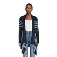 thumbnail image 1 of What's Next Women's and Women's Plus Striped Flyaway Cardigan Sweater, Midweight, Sizes XS-4X, 1 of 5