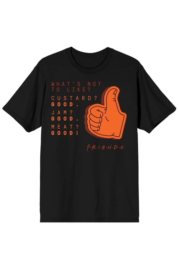 What's Not to Like? Friends Quote Men's Black Graphic Tee-S