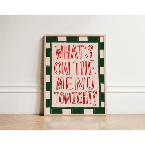 What's On The Menu Print, Unframed Paper Poster 8x10in