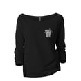 thumbnail image 1 of What's Poppin Women's Fashion Slouchy 3/4 Sleeves Raglan Lightweight Sweatshirt Black Small, 1 of 3