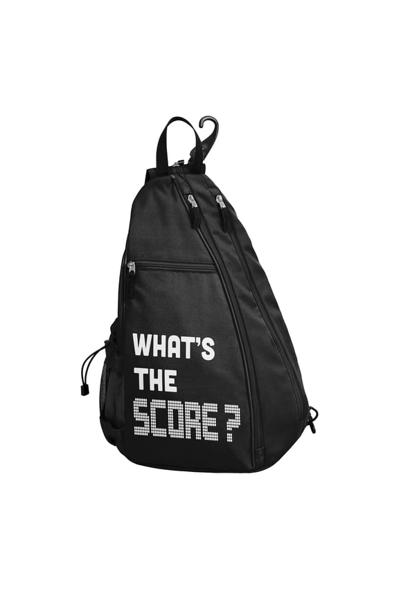 What's The Score? Black Pickleball Bag Sling Backpack Crossbody