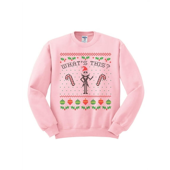 What's This Nightmare Before Christmas Crewneck Sweatshirt 2X-Large Pink