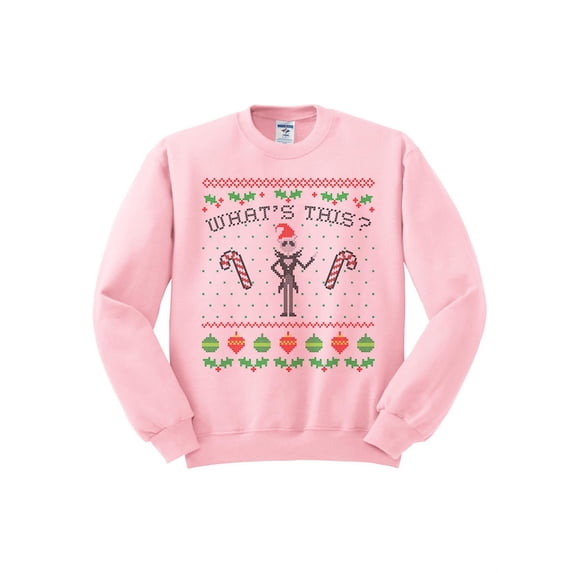 What's This Nightmare Before Christmas Crewneck Sweatshirt Small Pink