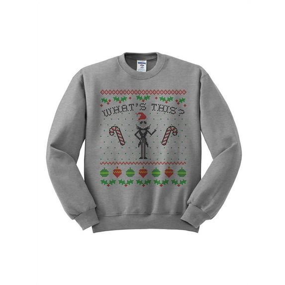 What's This Nightmare Before Christmas Crewneck Sweatshirt X-Large Grey