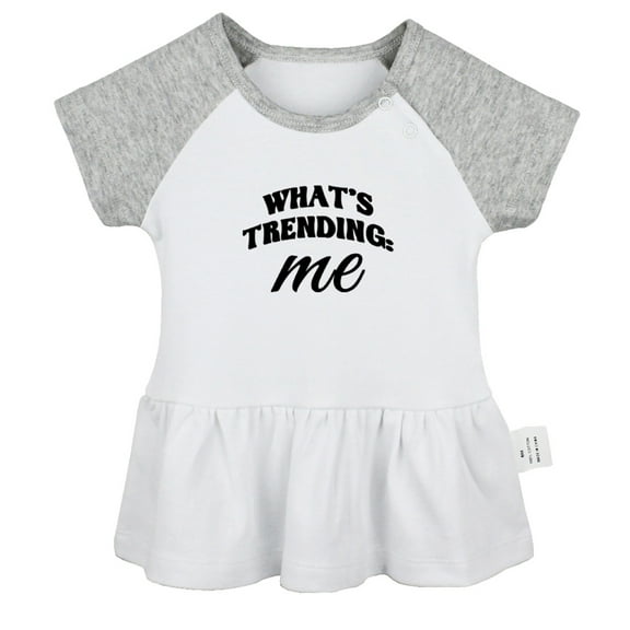 What's Trending Me Funny Dresses For Baby, Newborn Babies Skirts, Infant Princess Dress, 0-24M Kids Graphic Clothes (Gray Raglan Dresses, 0-6 Months)