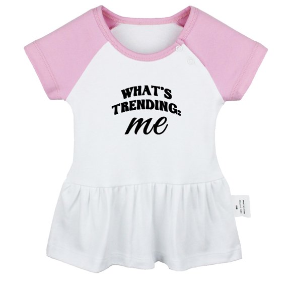 What's Trending Me Funny Dresses For Baby, Newborn Babies Skirts, Infant Princess Dress, 0-24M Kids Graphic Clothes (Pink Raglan Dresses, 0-6 Months)