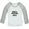 thumbnail image 1 of What's Trending Me Funny T shirt For Baby, Newborn Babies T-shirts, Infant Tops, 0-24M Kids Graphic Tees Clothing (Long Gray Raglan T-shirt, 0-6 Months), 1 of 4