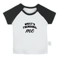 thumbnail image 1 of What's Trending Me Funny T shirt For Baby, Newborn Babies T-shirts, Infant Tops, 0-24M Kids Graphic Tees Clothing (Short Black Raglan T-shirt, 12-18 Months), 1 of 4