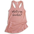 thumbnail image 1 of What's Up Beaches Tank Top, Ladies Racerback Tank Top, Beach Tank, Vacation Tank, Desert Pink, Large, 1 of 3