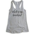 thumbnail image 1 of What's Up Beaches Tank Top, Ladies Racerback Tank Top, Beach Tank, Vacation Tank, Heather Gray, X-Large, 1 of 3