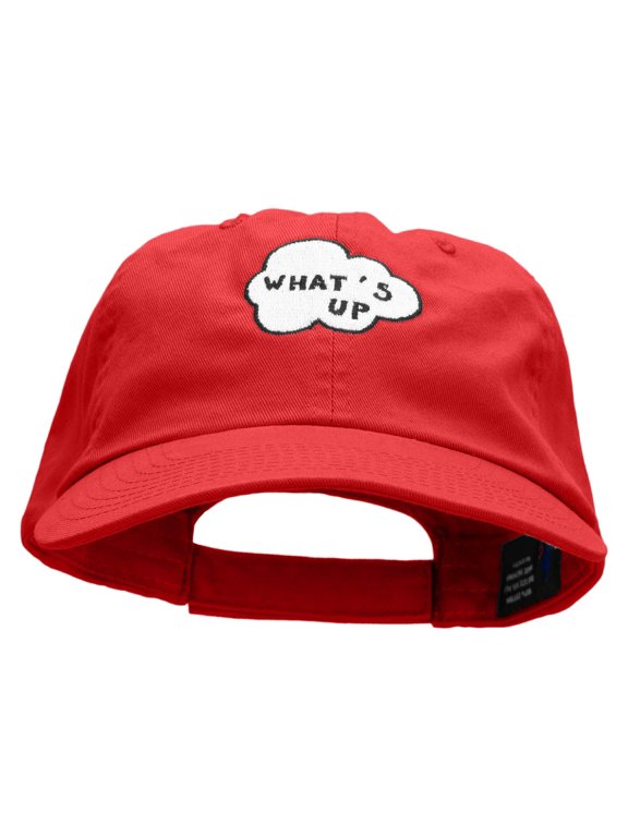 What's Up Cloud Embroidered Low Profile Dyed Cotton Twill Cap - Red OSFM