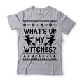 thumbnail image 1 of What's Up My Witches Shirt Funny Halloween Tee Halloween Joke Shirt Mens Womens Halloween Outfit (Medium Grey), 1 of 6
