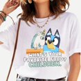 thumbnail image 1 of What's Your Favorite Food? Children Bluey T-shirt, Unicorn Blue Dog Funny Shirt, Bluey Family Friends Tee, 1 of 2