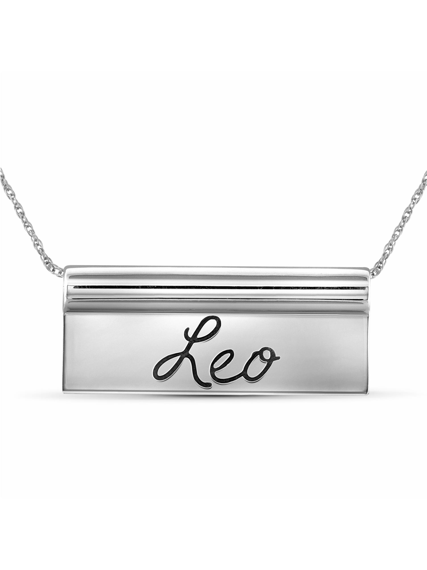 What's Your Sign? Sterling Silver Leo Engraved Zodiac Nameplate