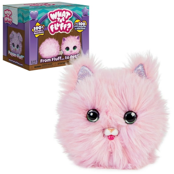 What the Fluff, Purr ‘n Fluff, Surprise Reveal Interactive Toy Pet, over 100 Sounds and Reactions, Christmas Gifts, Kids Toys for Girls Ages 5 and up