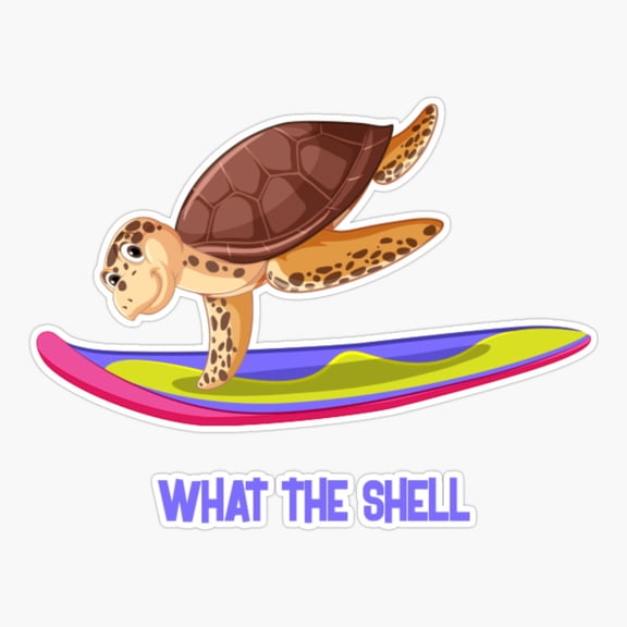 What the Shell Surfing Sticker
