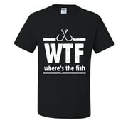 What the, Where's The Fish Mens T-shirts , Black, Small