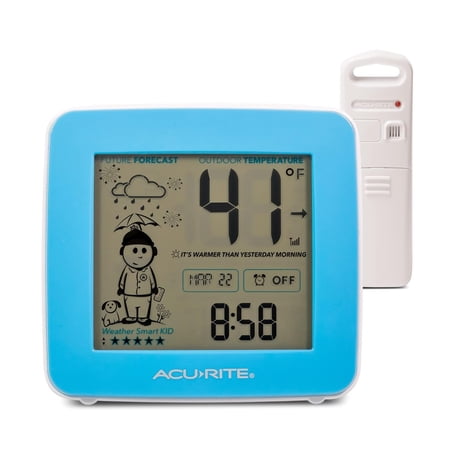 What-to-Wear Weather Station with Alarm Clock, Time, Date, and Wireless Outdoor Sensor for Hyperlocal Forecast and Outdoor Temperature (00777)
