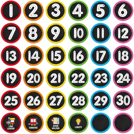 WhatSign 36PCS Number Spot Markers Stickers Line up Spots for Classroom Floor Number Stickers Classroom Line up Spots Dots Floor Decals for Classroom Back to School Preschool Kindergarten Classroom