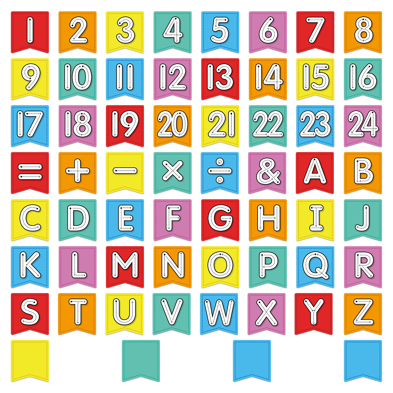 WhatSign ABC Number Wall Stickers - 60Pcs Line Up Spots for Classroom ...