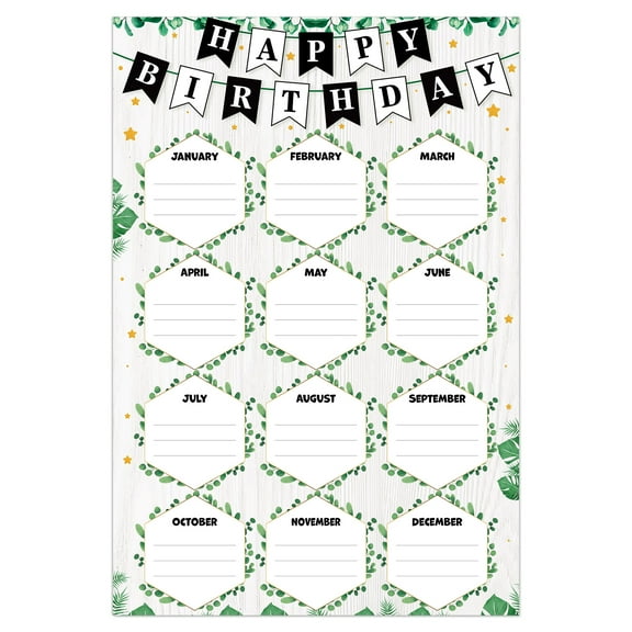 WhatSign Birthday Chart for Classroom - Boho Birthday Poster