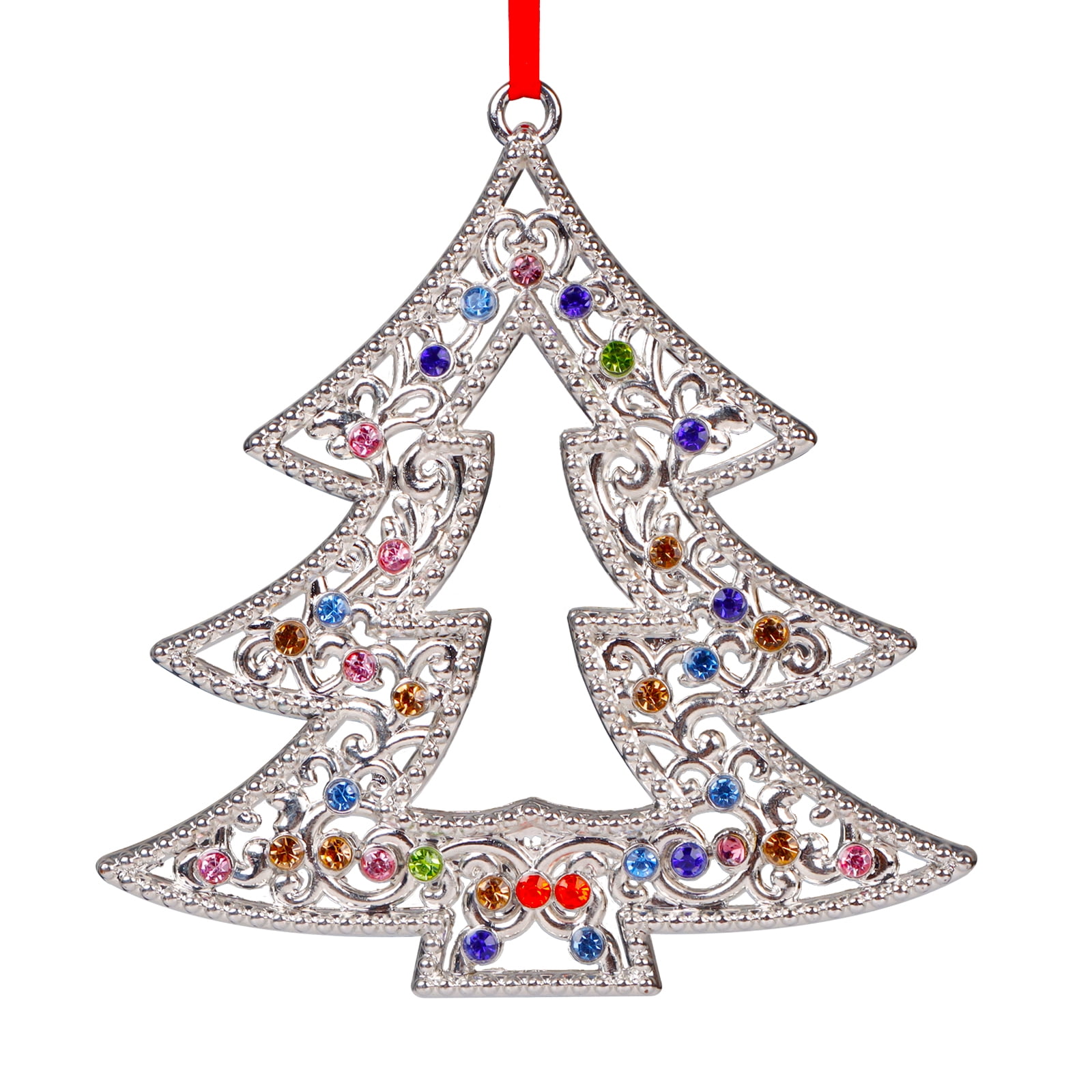 WhatSign Christmas Tree Ornament Silver Christmas Ornaments Metal