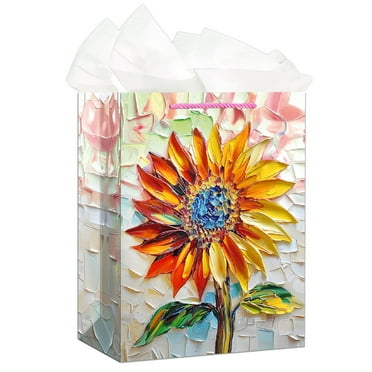WhatSign Flower Paper Gift Bag with Handles