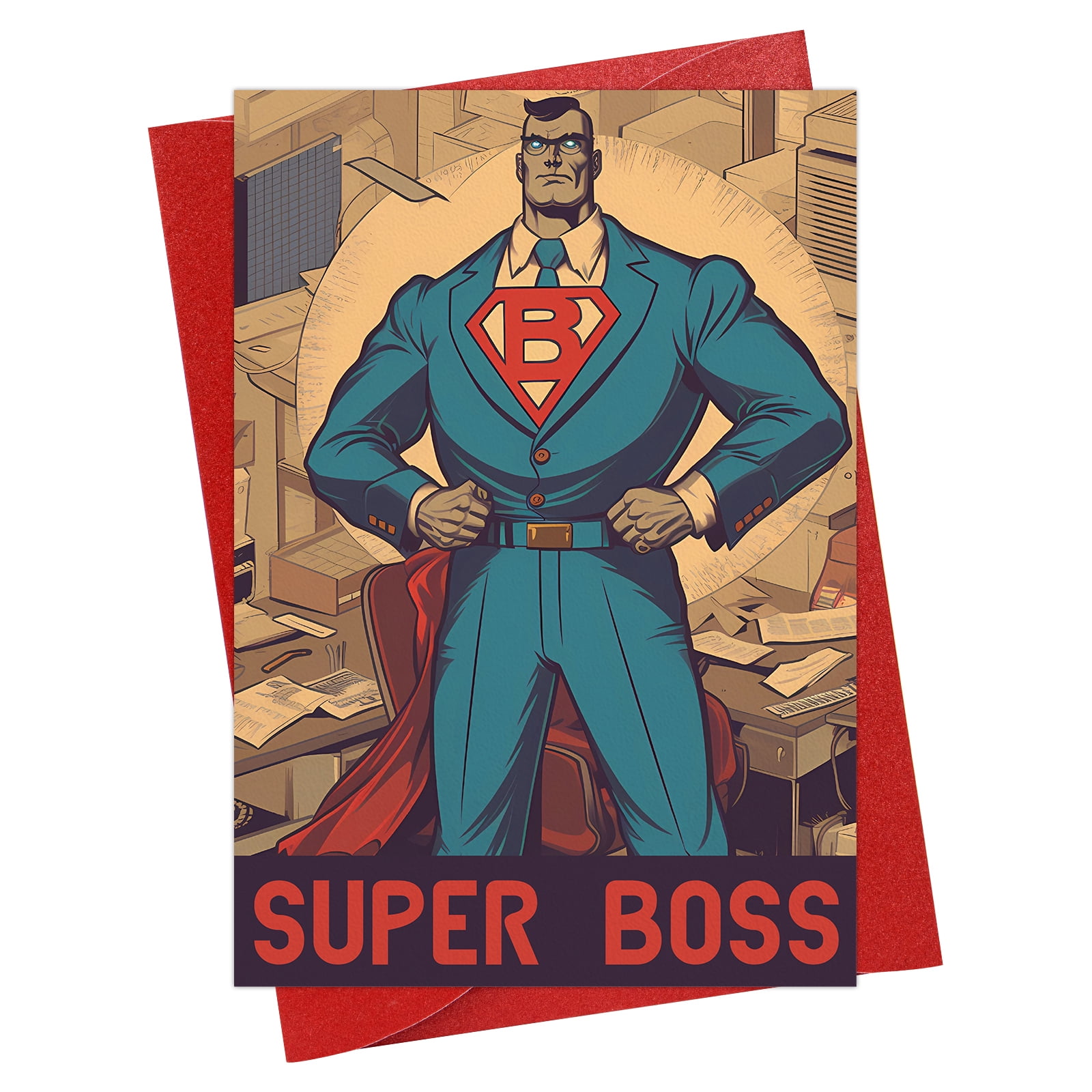 WhatSign Funny Boss Day Card for Super Boss from Employee 4x6 Bosses