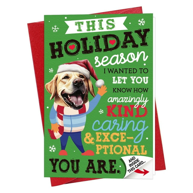 WhatSign Funny Dog Christmas Cards Holiday Christmas Cards for Kids