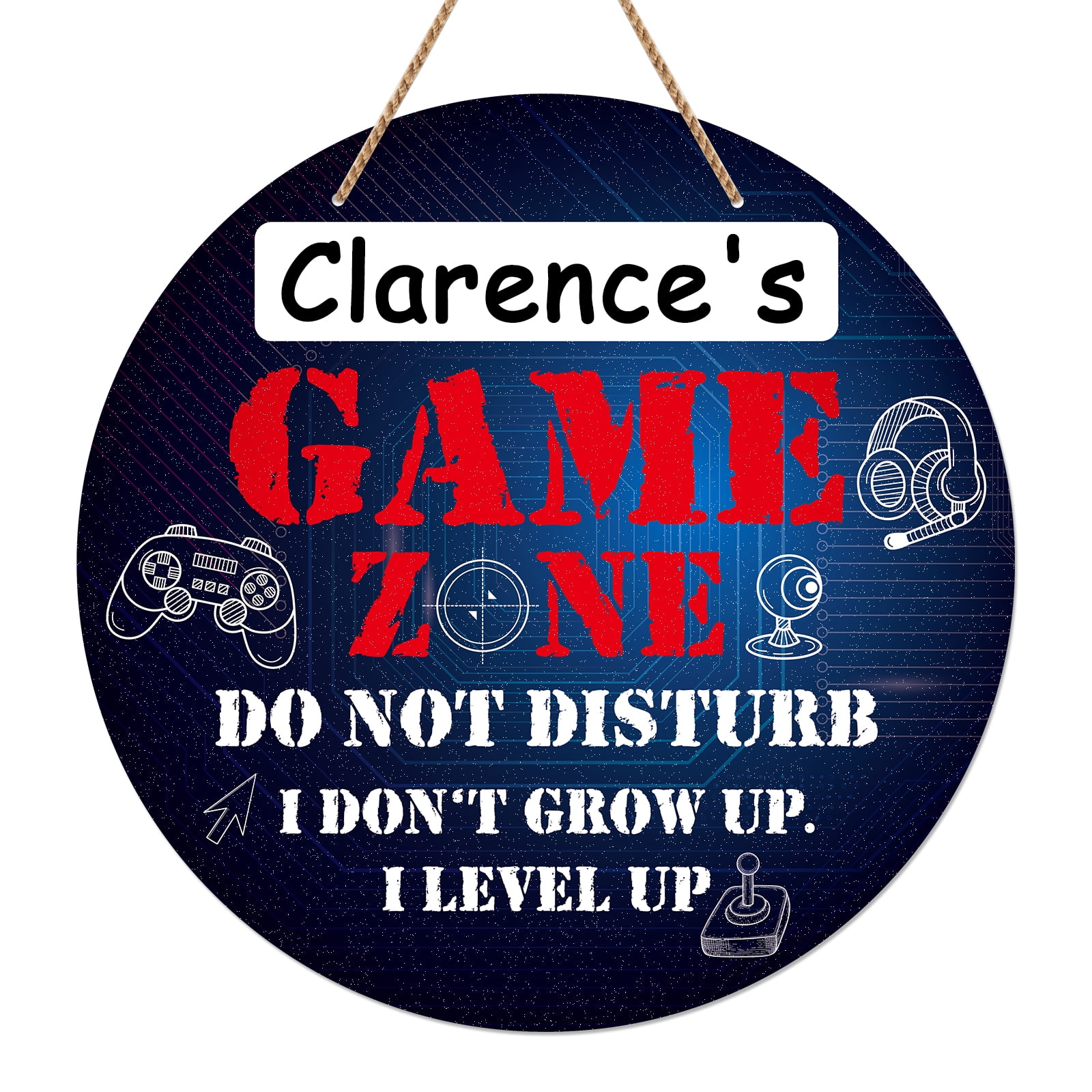 WhatSign Funny Game Zone Sign Plaque Personalized Boys Gamer Room Wall