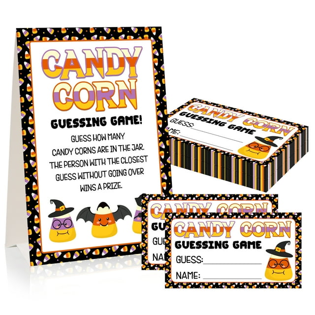 WhatSign Halloween Guess How Many Candies Game,50 Candies Guessing Game