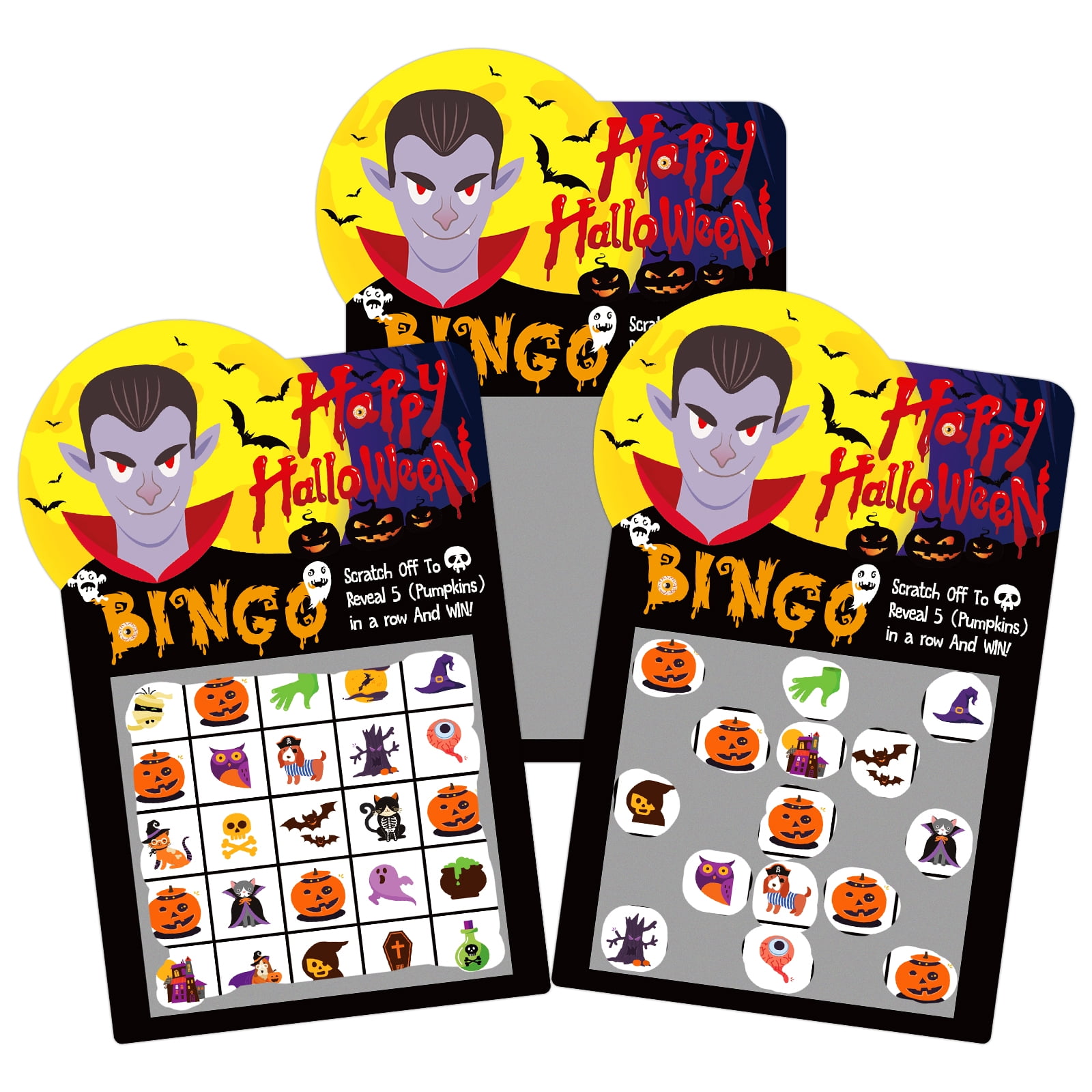 WhatSign Halloween Scratch Off Bingo Game Cards for Kids Adults 28
