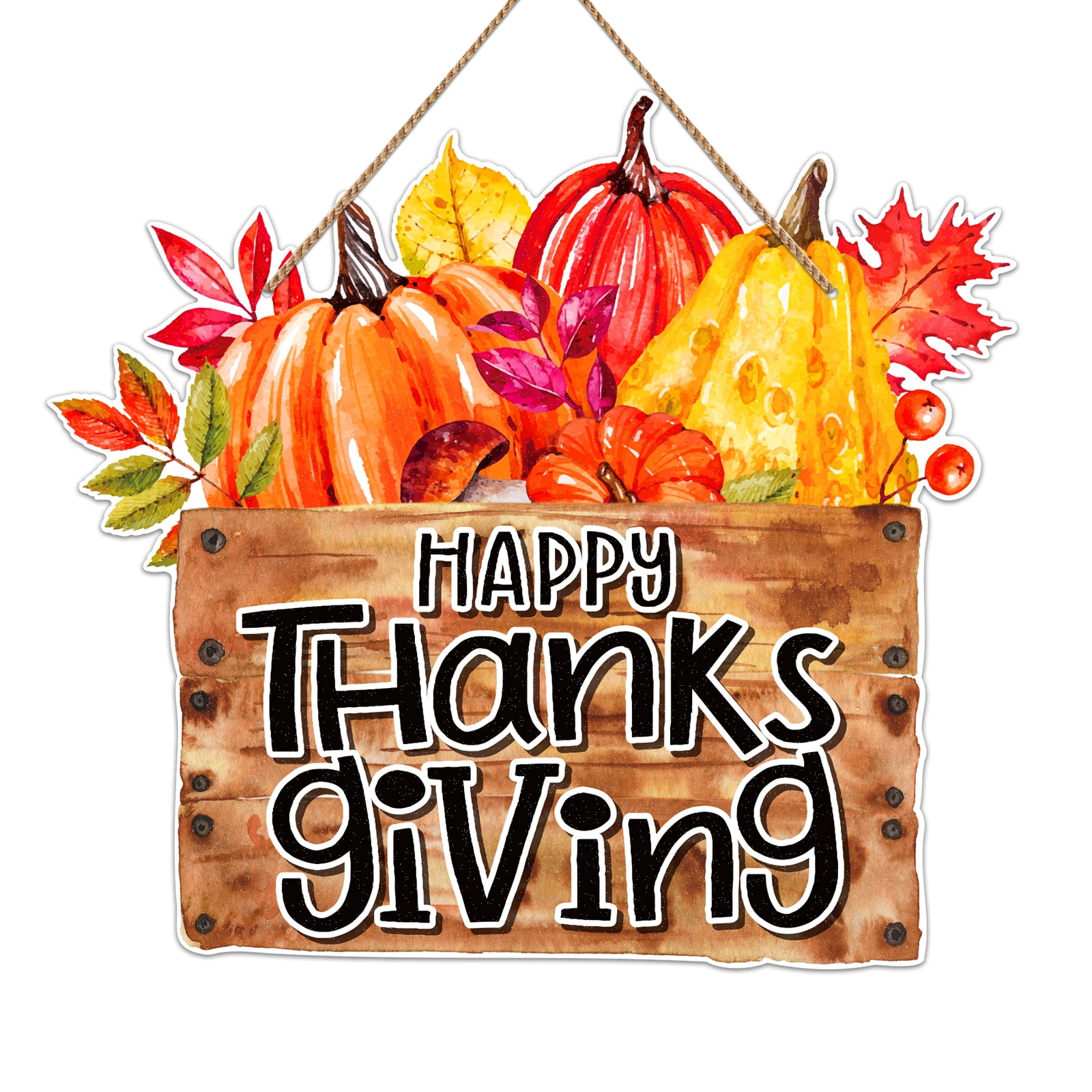 WhatSign Happy Thanksgiving Sign Wreath for Front Door Decor, Farmhouse ...