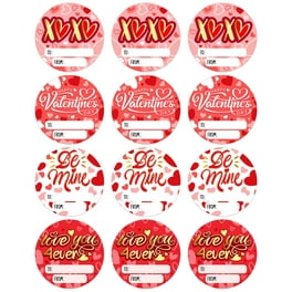 WhatSign 36Pcs Valentines Day Stickers Valentine Labels Stickers Gift Tags  Happy Valentines Heart Stickers Valentine Stickers for Cards Envelope Seals
