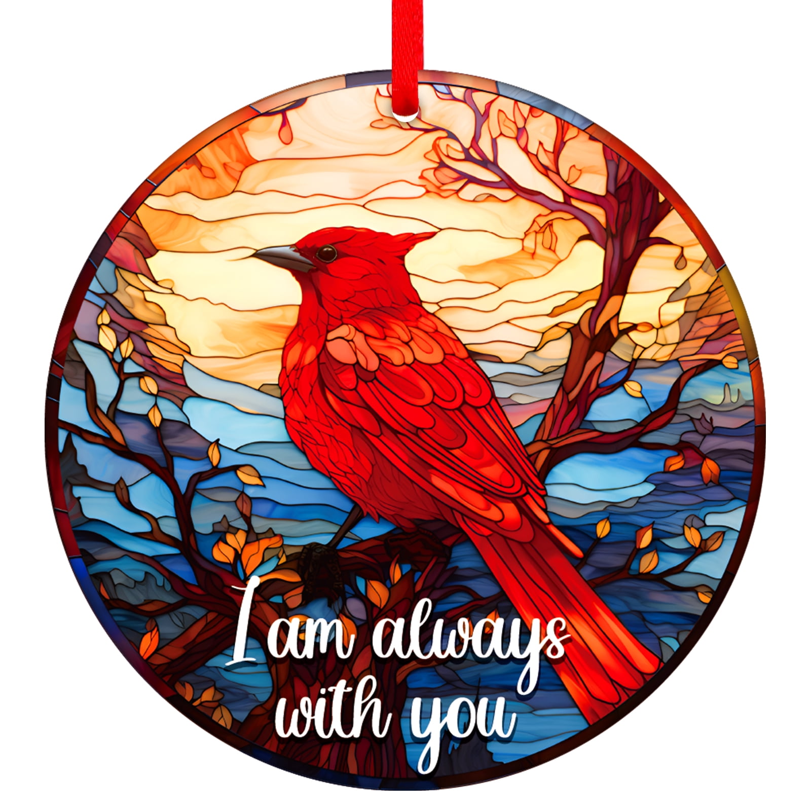 WhatSign I Am Always with You Red Cardinal Christmas Ornaments Memorial