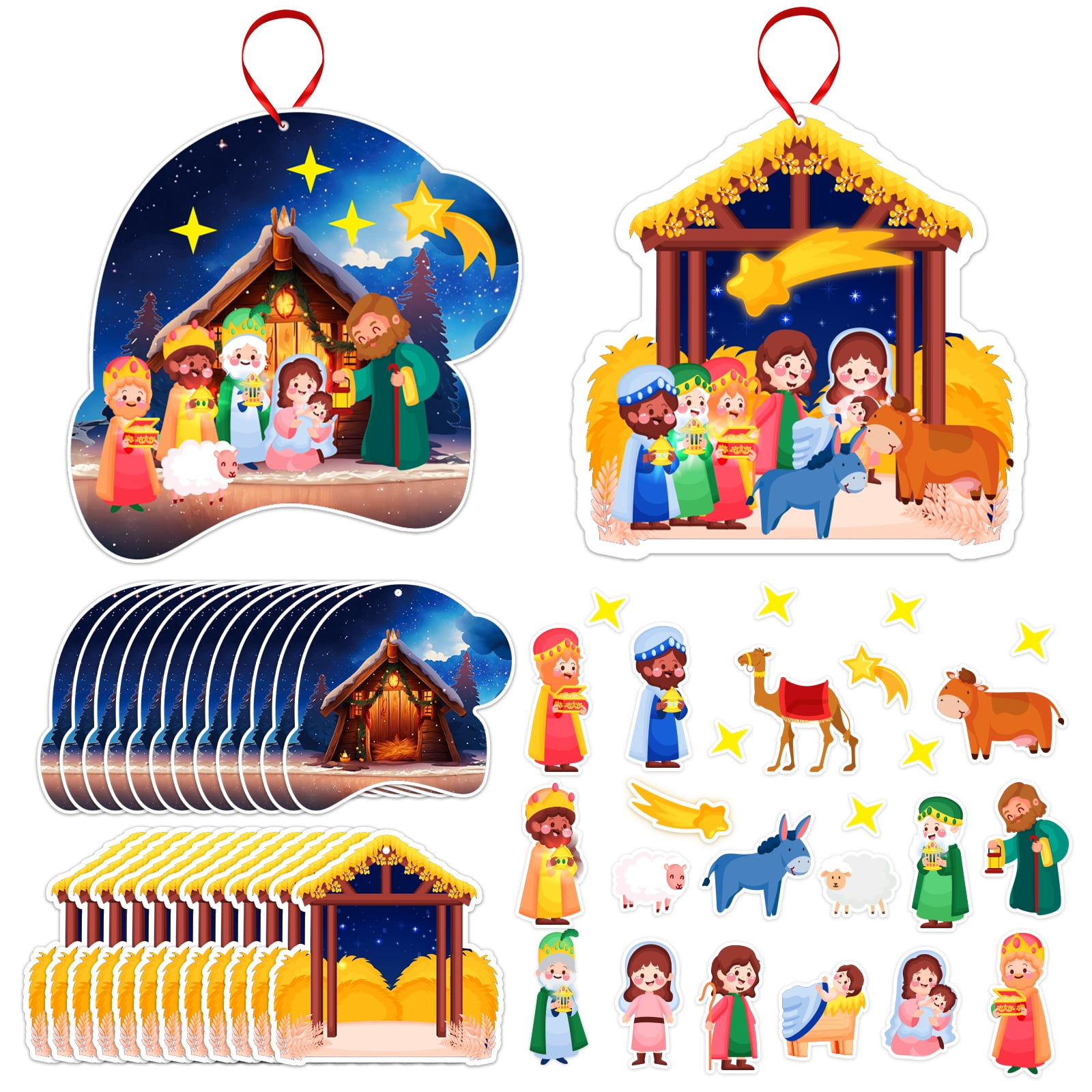WhatSign Make a Nativity Scene Stickers Christmas Ornament Crafts for ...