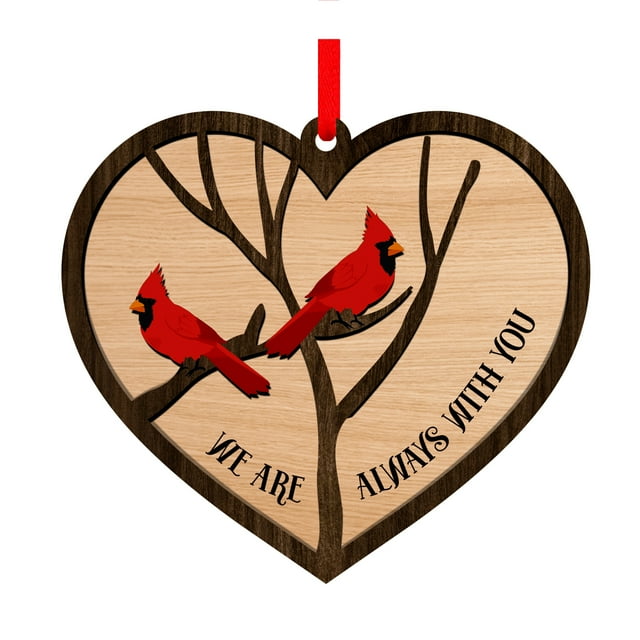 WhatSign Memorial Christmas Ornaments Wood Red Cardinals Gifts for Loss