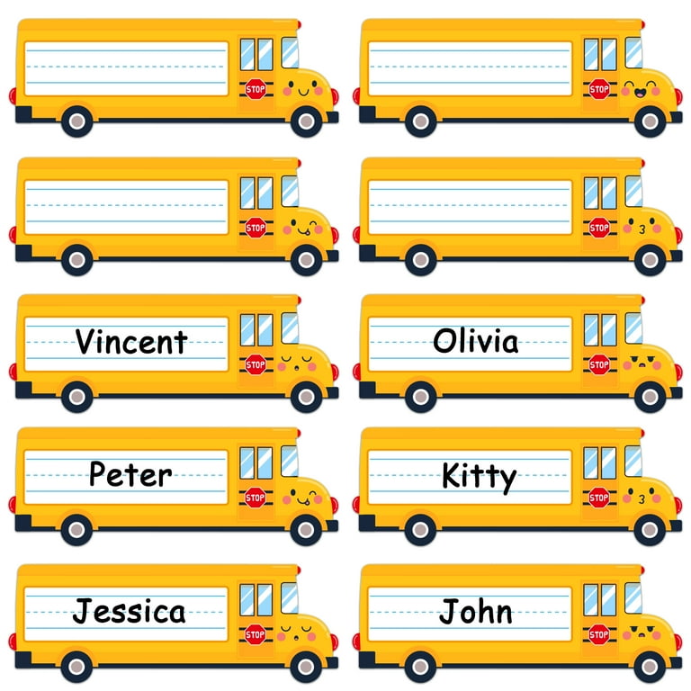 WhatSign Name Plates Tags for Classroom 36pcs Smile School Bus Student Name Tags Plates for Desk, Personalized Desk Name Tags Plates Stickers for Kindergarten Elementary Classroom Teacher Supplies - Walmart.com whatsign-name-plates-tags-for-classroom-36pcs-smile-school-bus-student-name-tags-plates-for-desk-personalized-desk-name-tags-plates-stickers-for-kindergarten-elementary-classroom-teacher-supplies-walmart-com