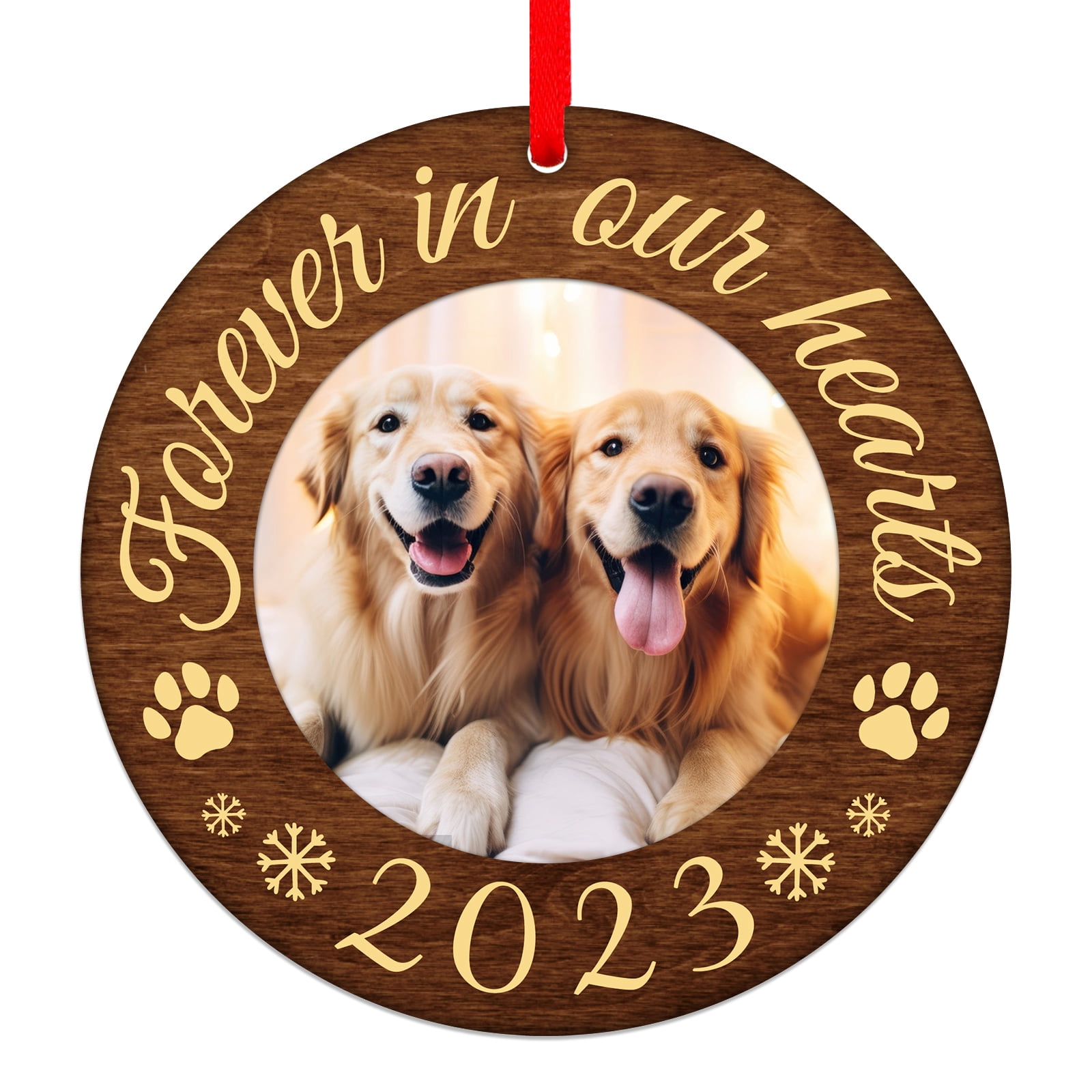 WhatSign Picture Frame Dog Christmas Ornaments 2023 Forever In Our whatsign-picture-frame-dog-christmas-ornaments-2023-forever-in-our