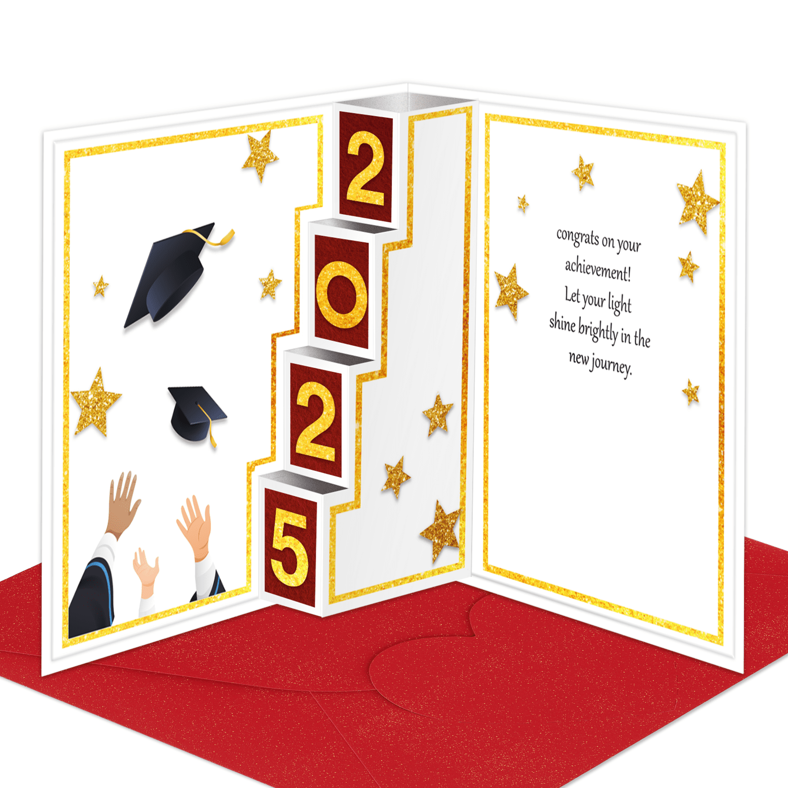 WhatSign Pop Up Graduation Cards - 2025 High School College 3D ...