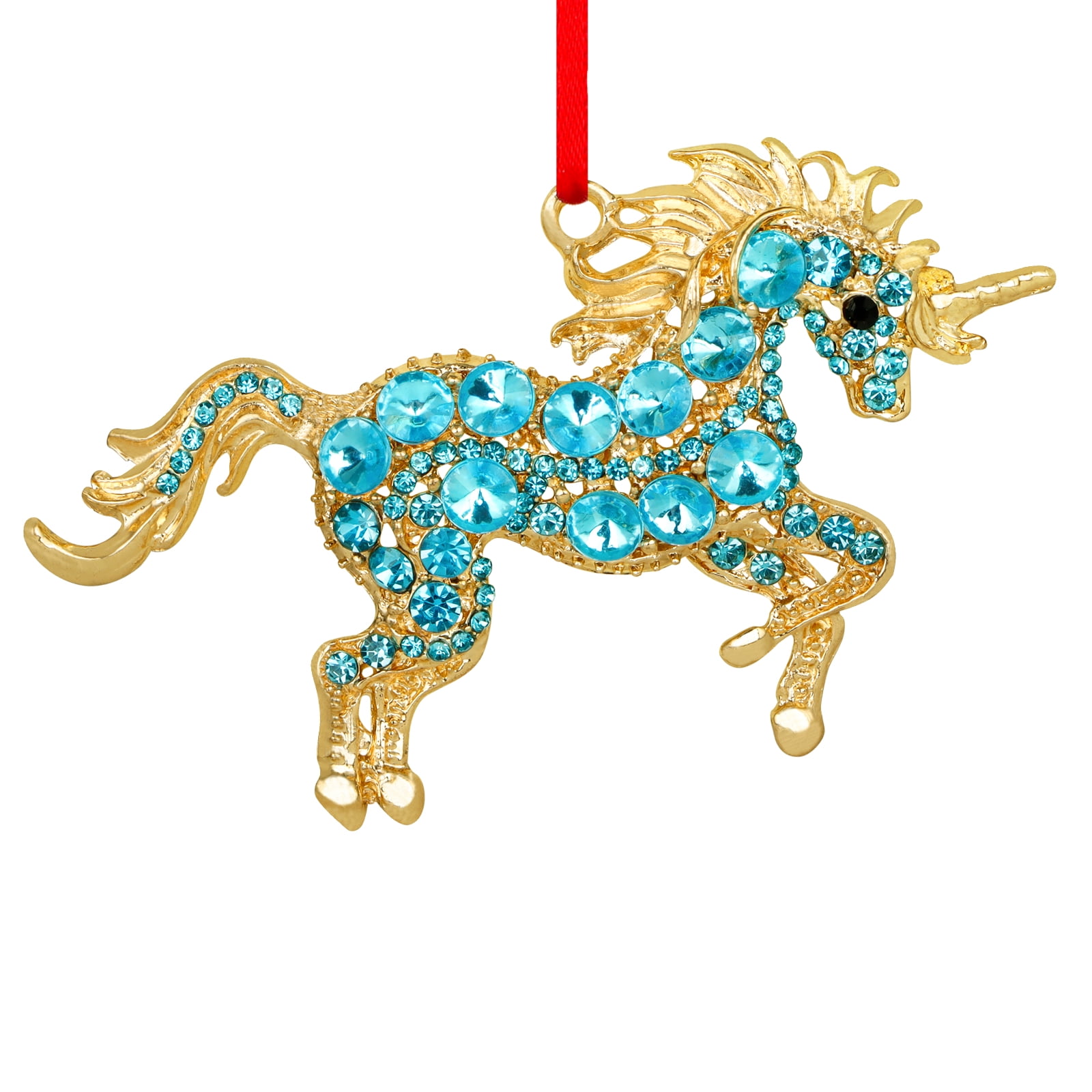 WhatSign Unicorn Christmas Ornaments 2023 Metal Teal Unicorn Christmas