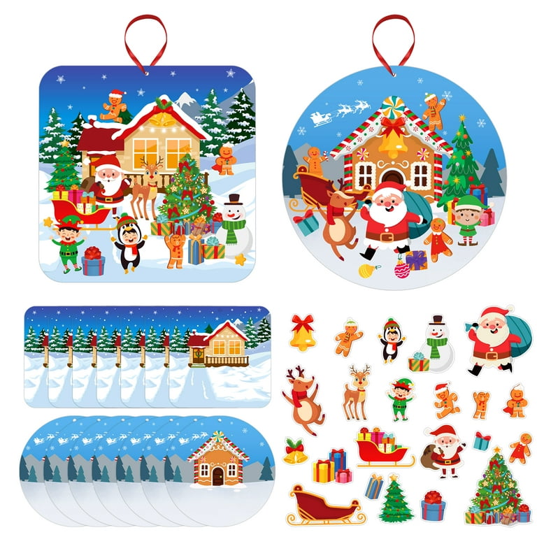 WhatSign Winter Christmas Crafts for Kids 24 Sheets Make a Gingerbread  House Stickers Ornament Crafts DIY Gingerbread House Craft for Kids  Christmas Activities for Kids Christmas Party Favors Supplies 
