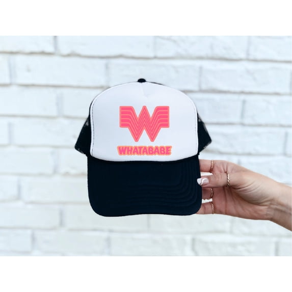 Whatababe Black & White Trucker Hat